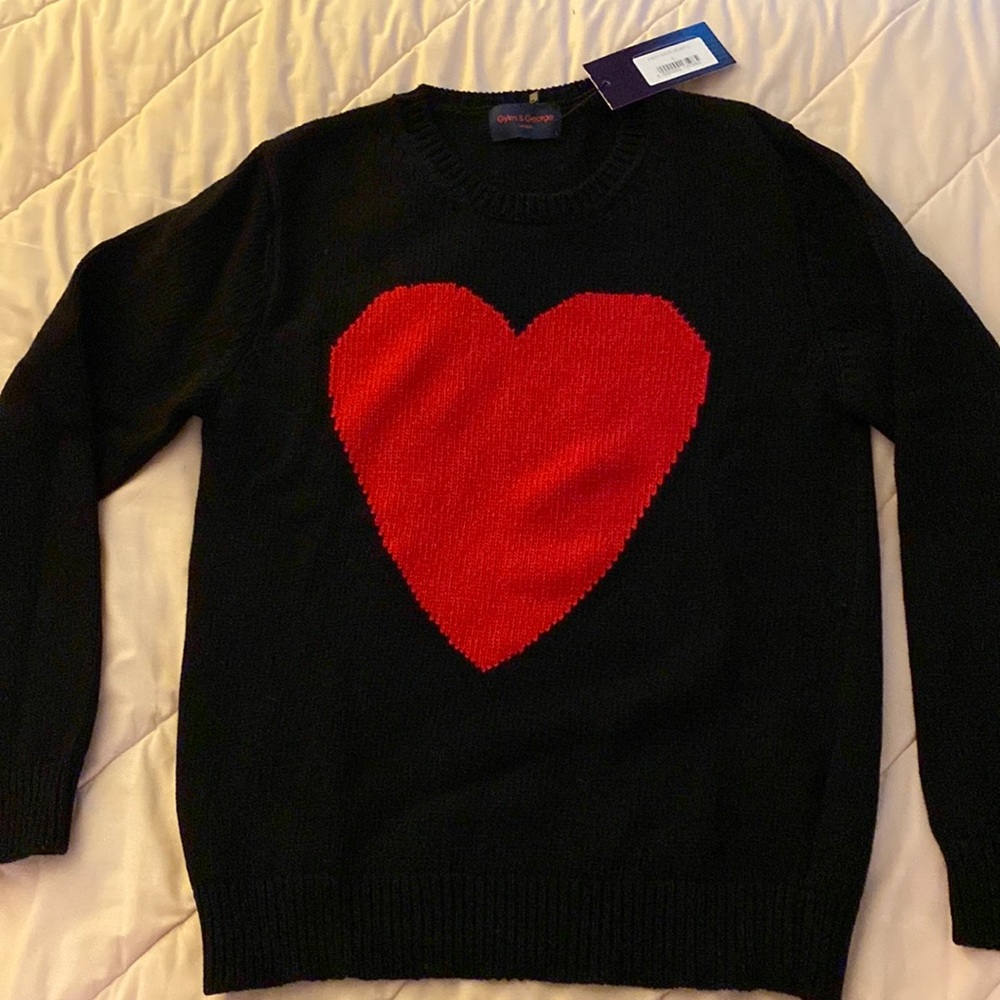 NWT Gyles & George Wool Heart Sweater